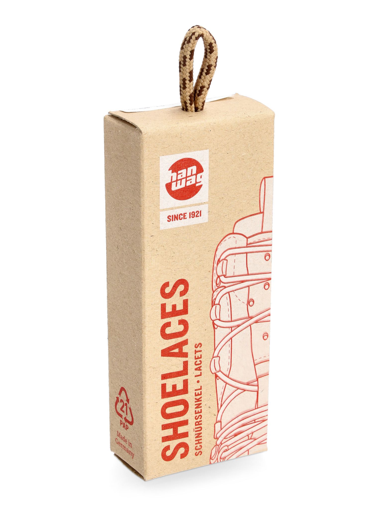 Vezalke Hanwag Laces 200 cm - tan/brown