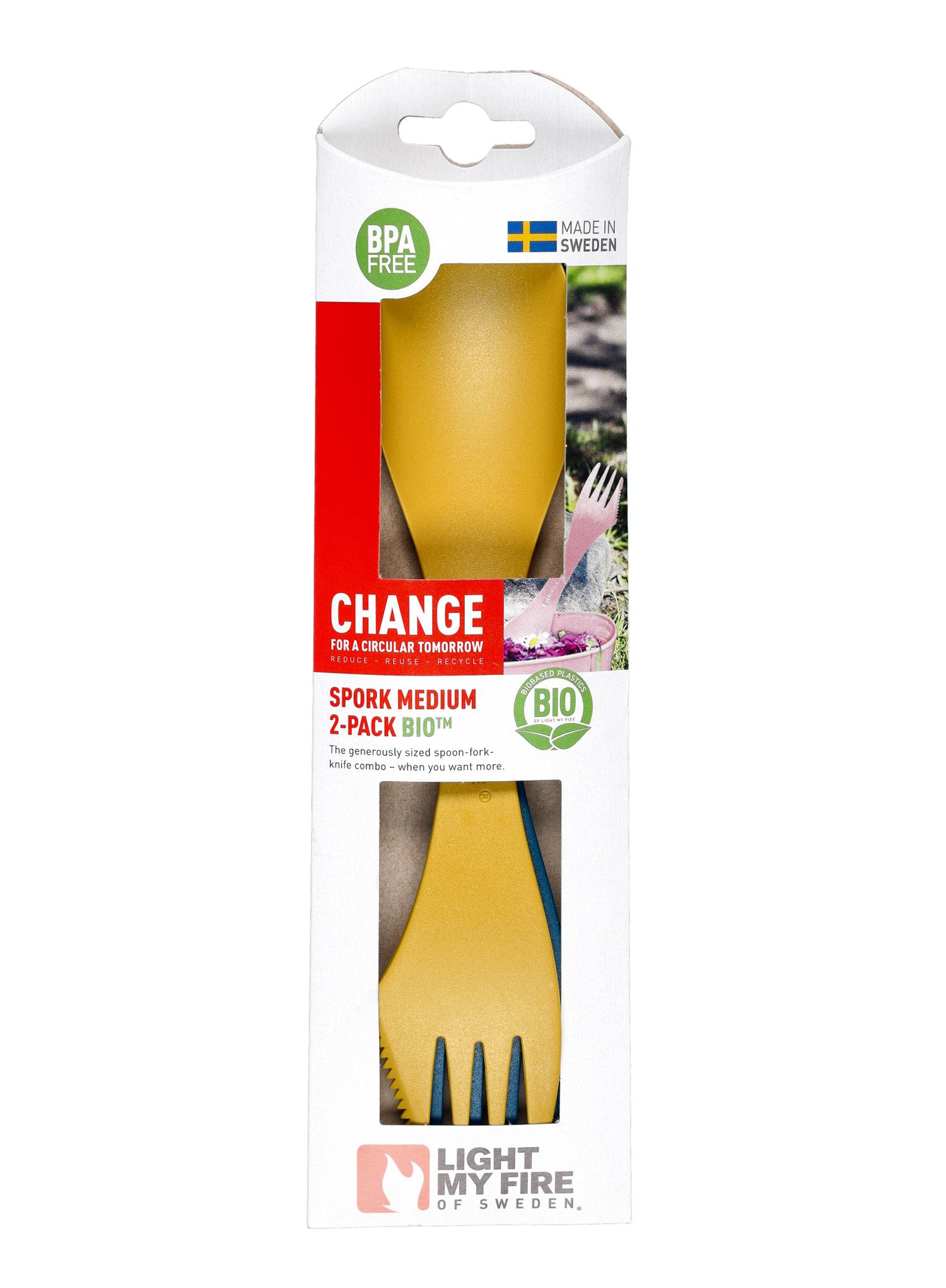 Jedilni pribor Light My Fire Spork Original 2 Pack Bio - yellow/navy