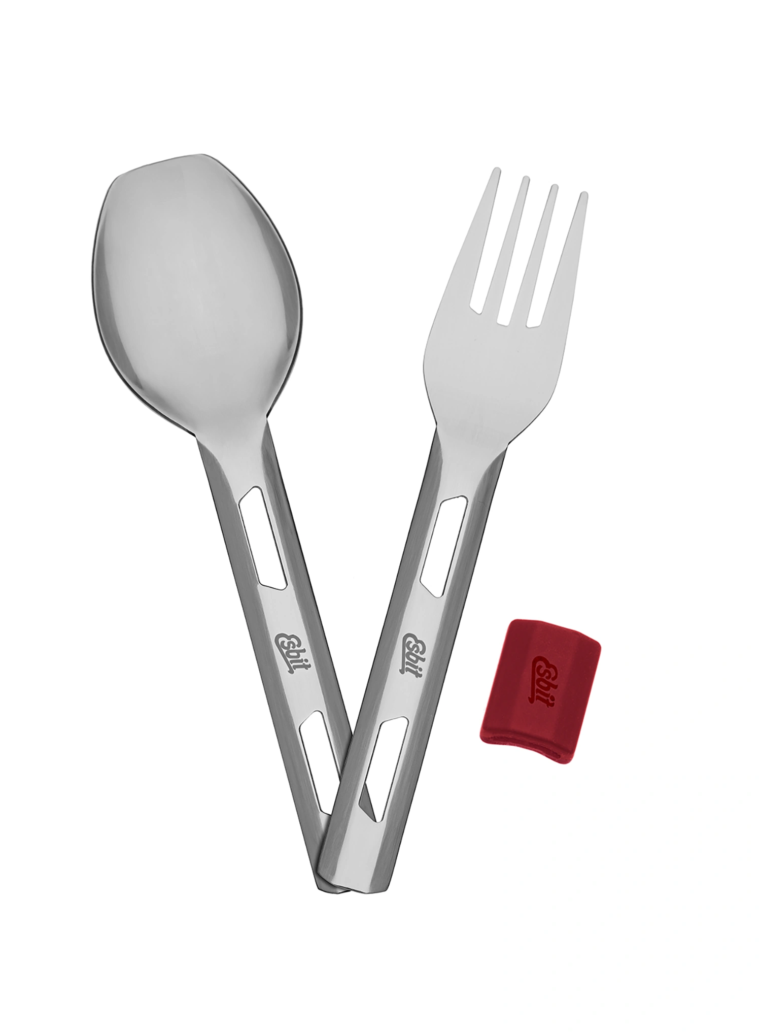 Jedilni pribor Esbit Cutlery Set Incl. Silicone Band S - burgundy