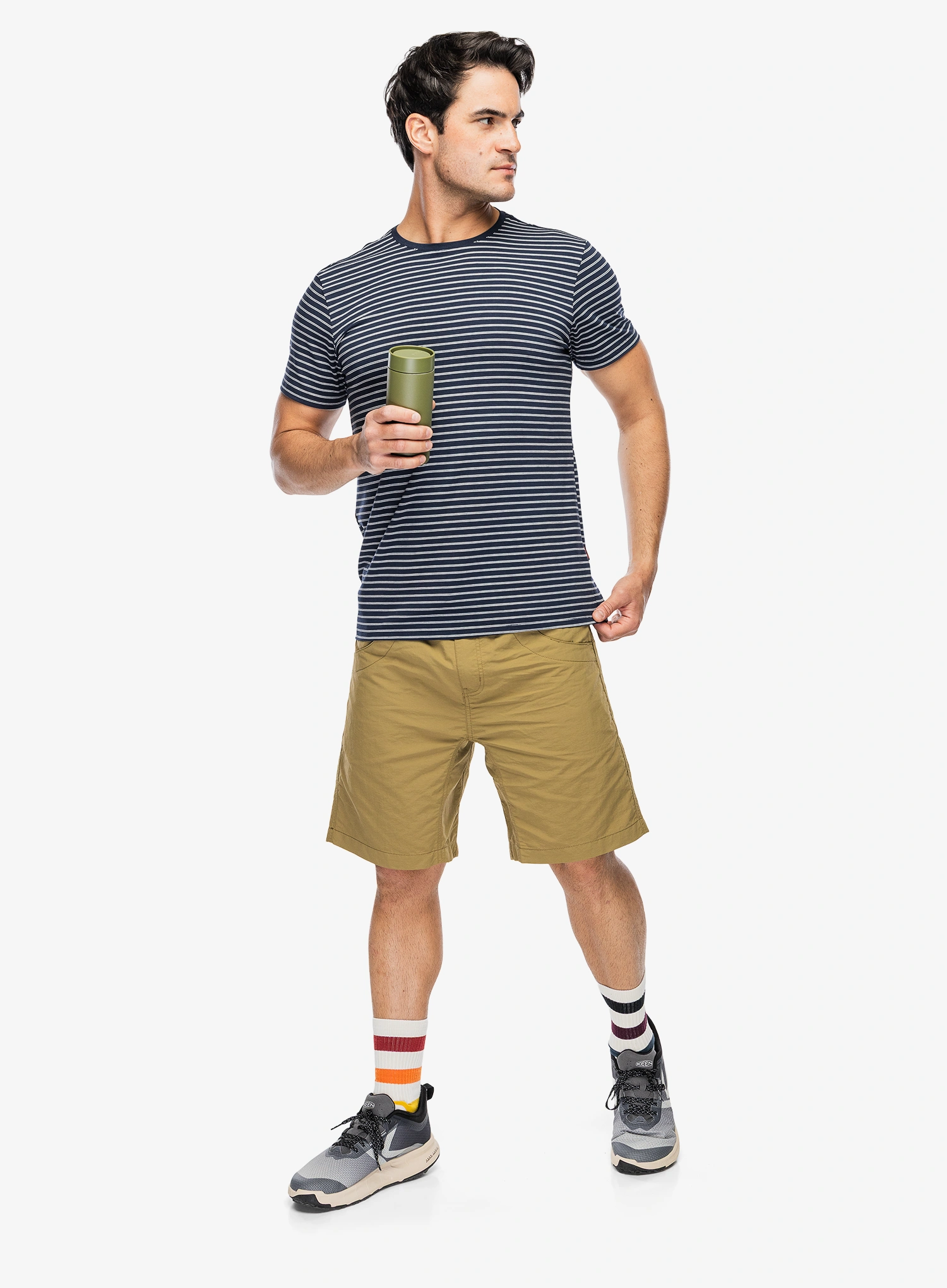 Majica s kratkimi rokavi Dovre O-neck T-shirt Striped - navy