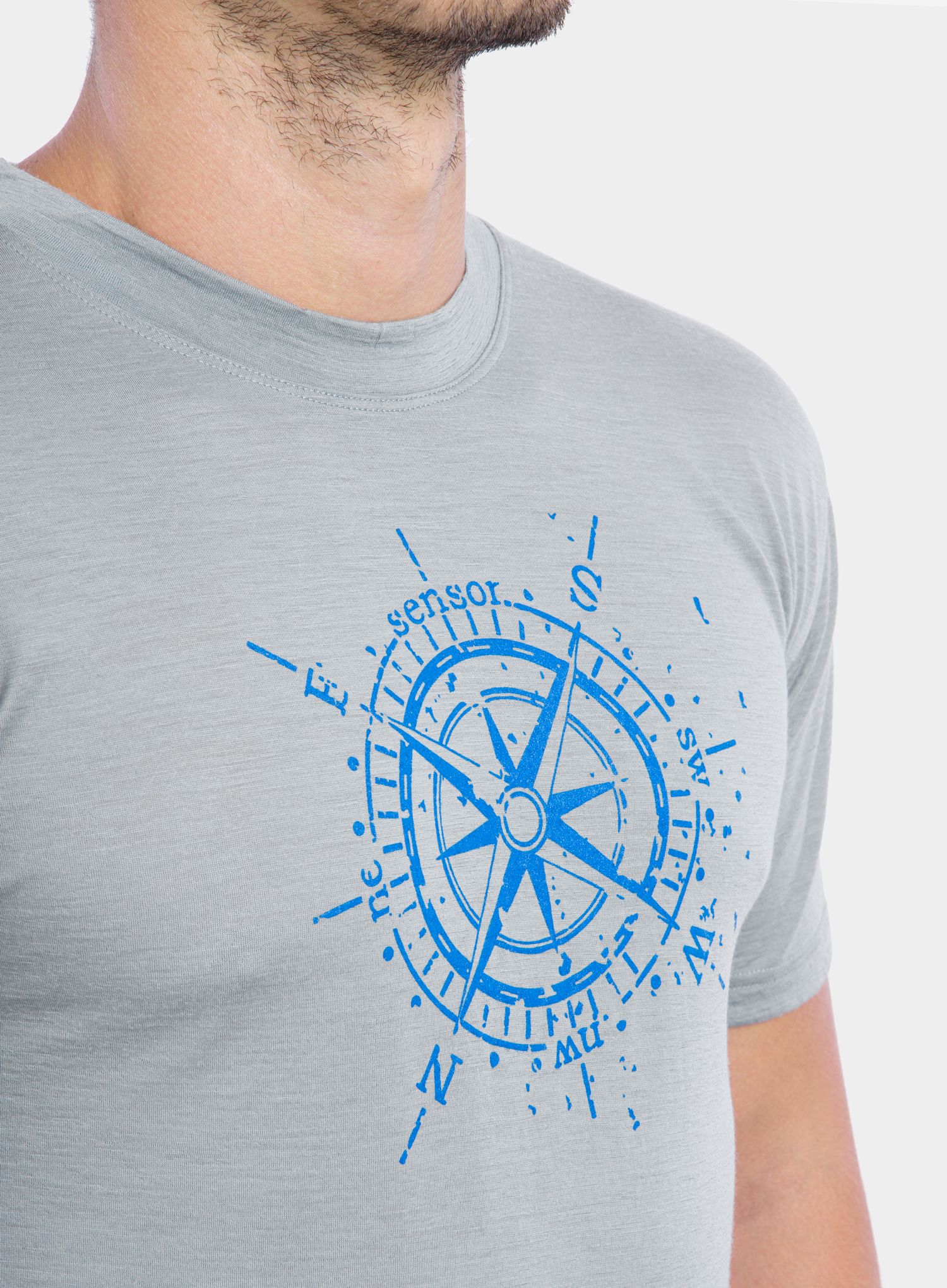 Merino majica Sensor Merino Active PT Tee S/S - grey compass