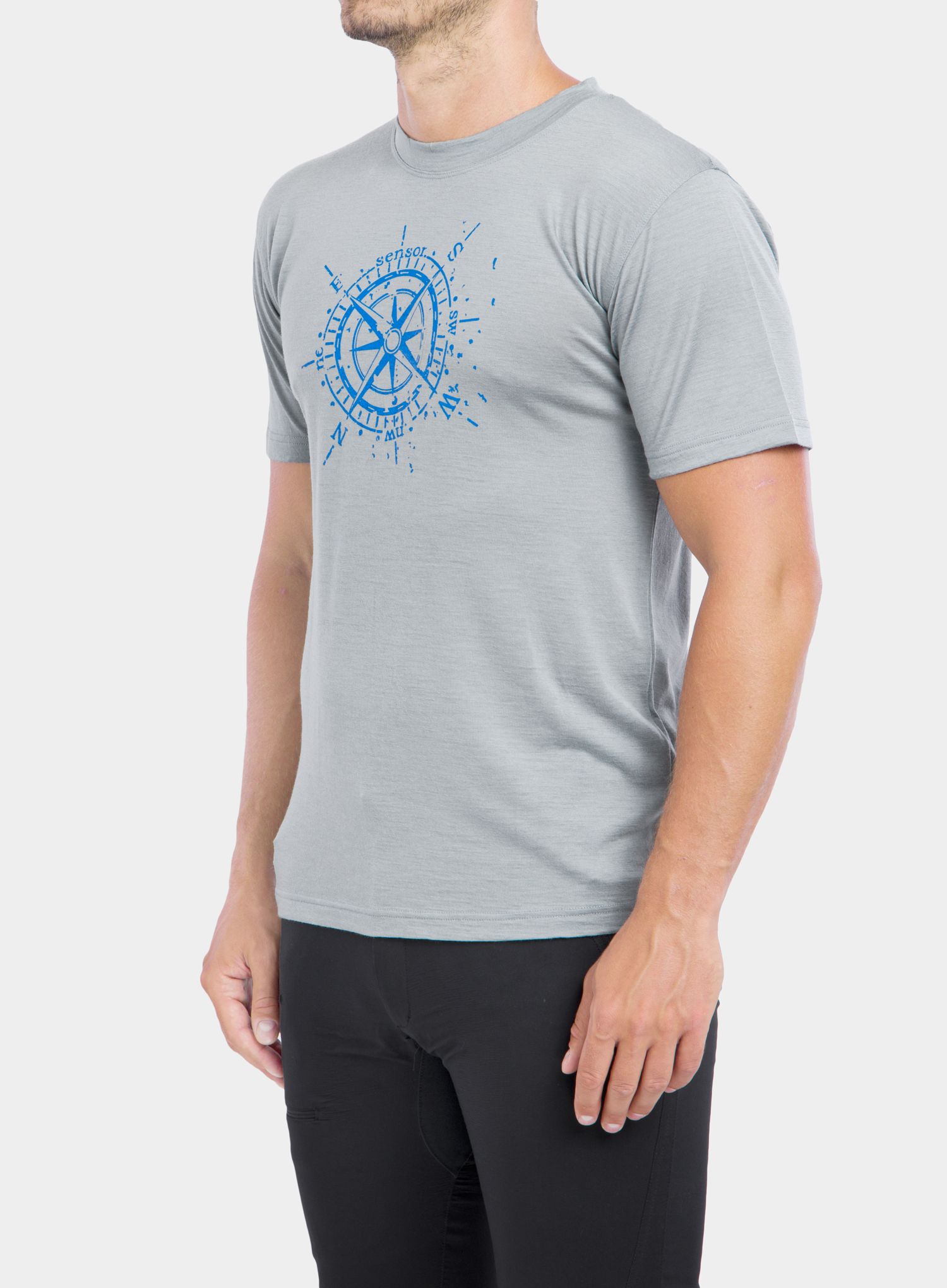 Merino majica Sensor Merino Active PT Tee S/S - grey compass
