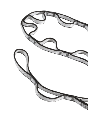 Trak Black Diamond 12 mm Dynex Daisy Chain 115 cm - black