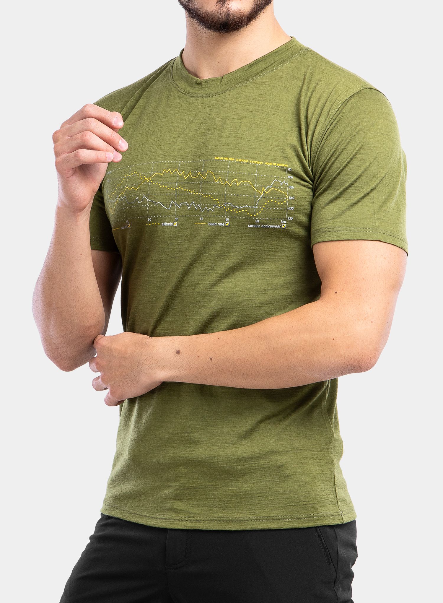 Merino majica Sensor Merino Active PT Tee S/S - safari track