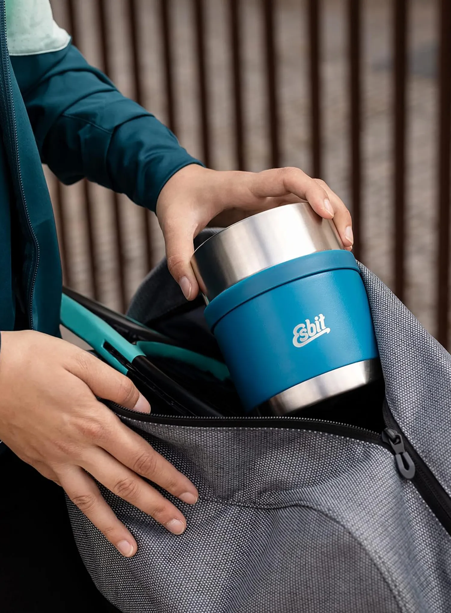 Termo posoda za malico Esbit Sculptor Stainless Steel Food Jug 0,5L - polar blue/polar blue