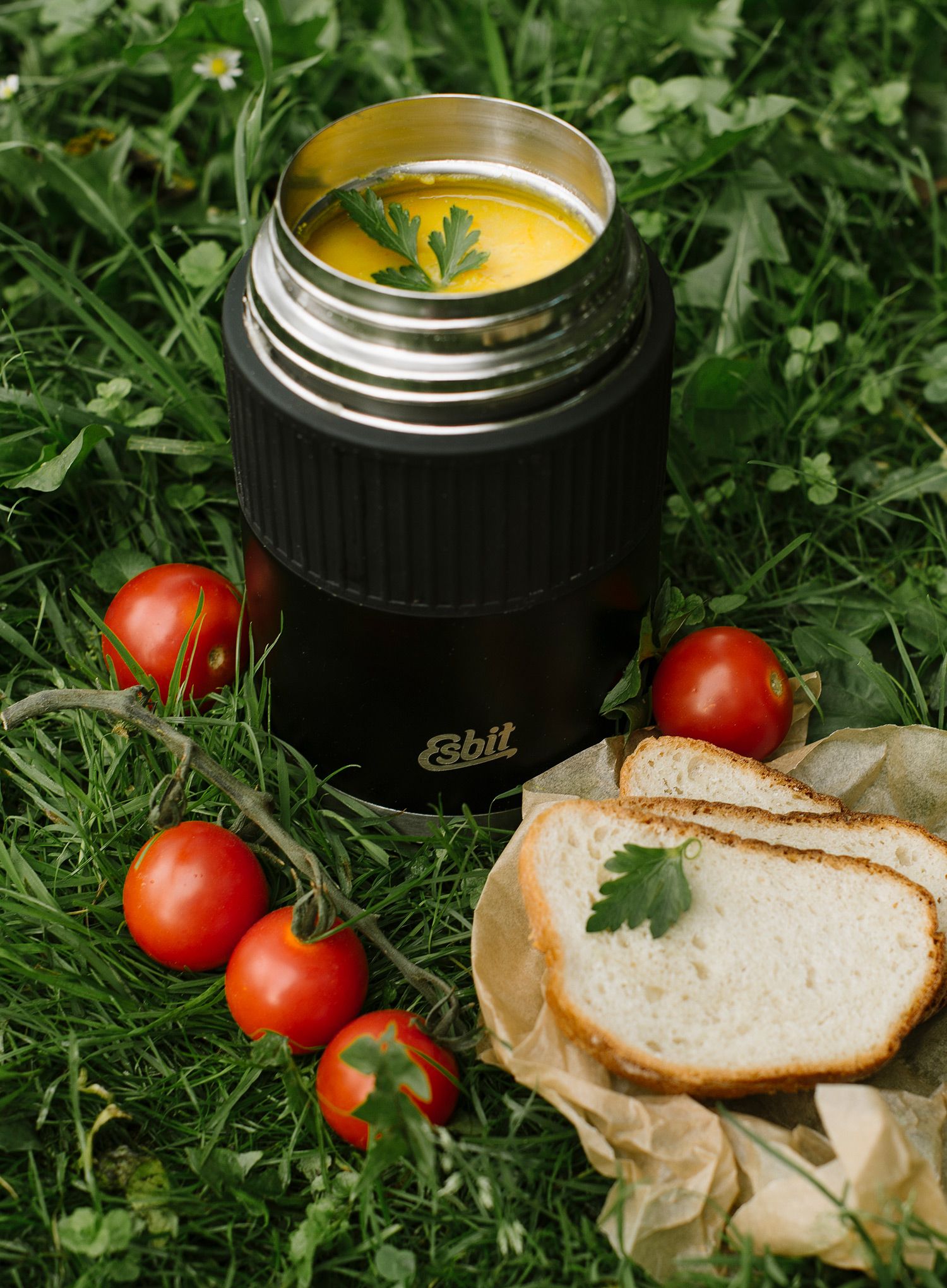 Termo posoda za malico Esbit Sculptor Food Jug with Sleeve 1L - black