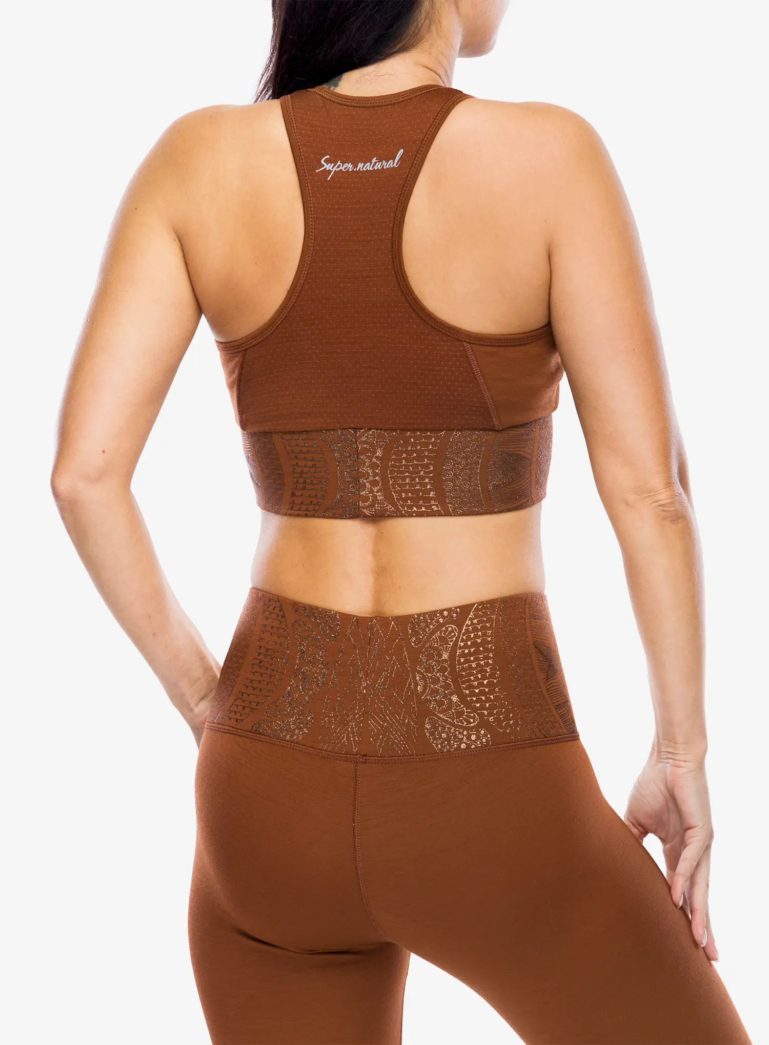 Ženski top Super.natural Arabesque Lf Top - horn brown/copper