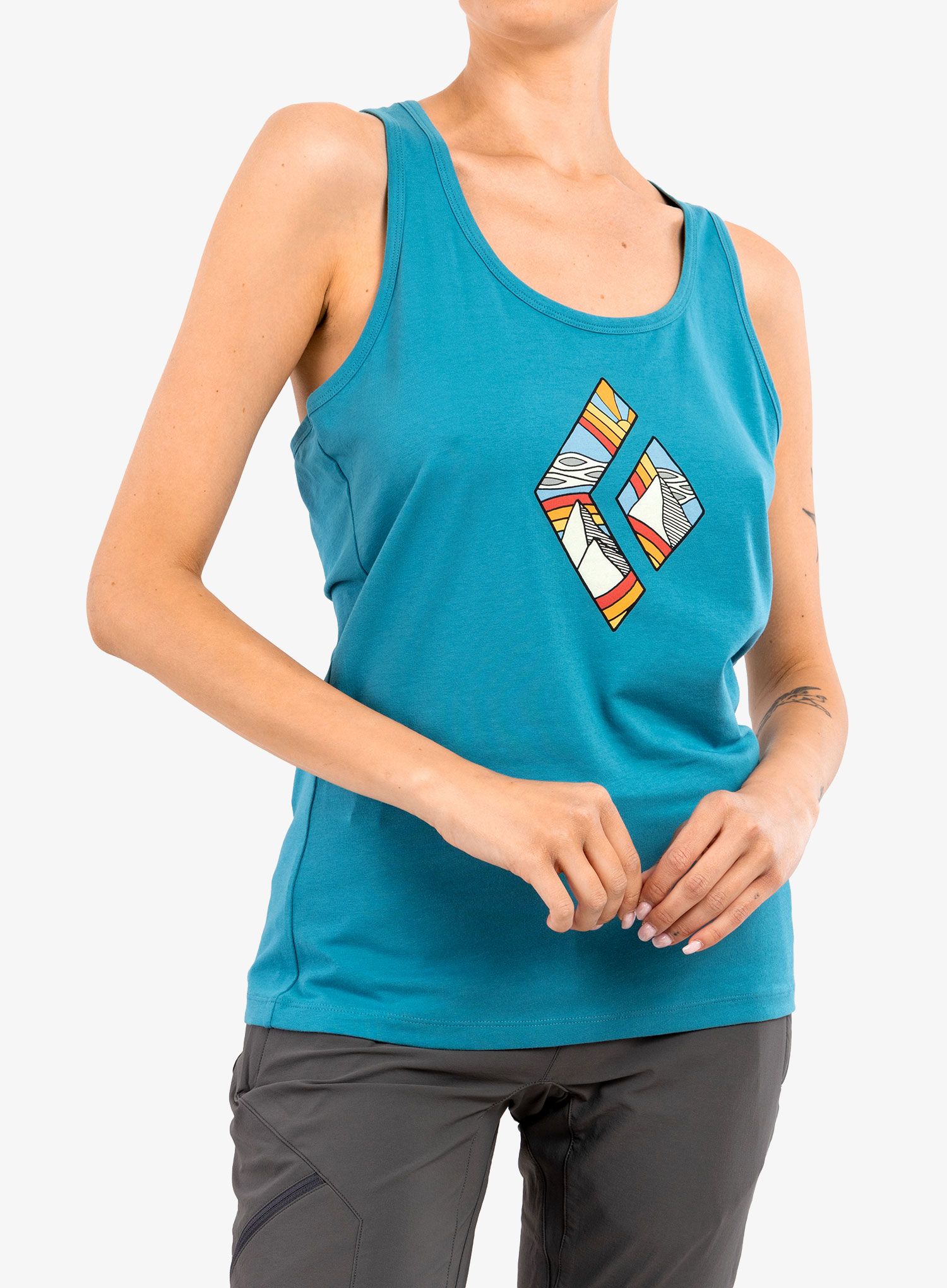 Ženski top Black Diamond Rainbow Diamond Tank - cerulean blue