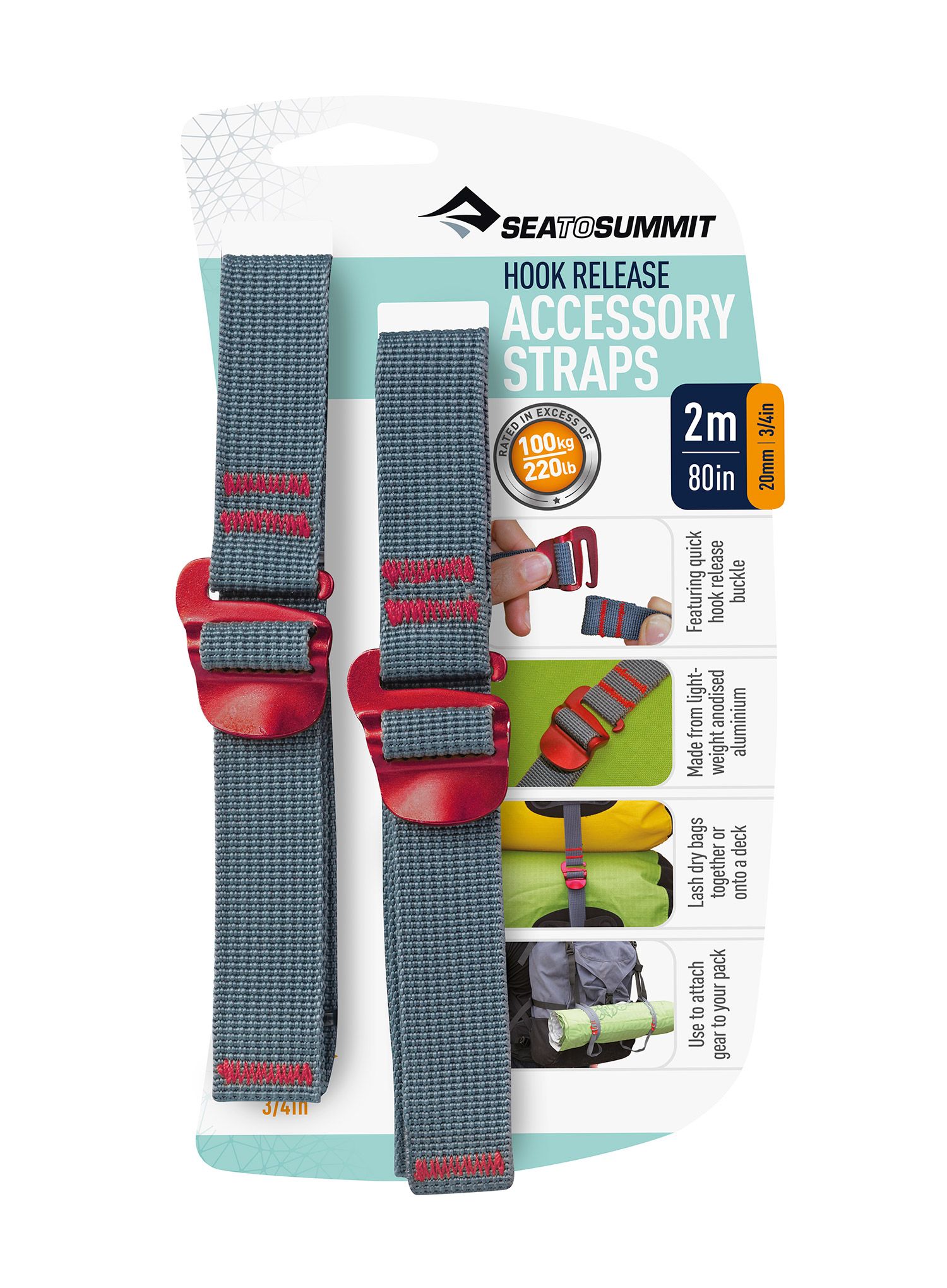 Vezice Sea To Summit ACCESORY STRAPS 20 mm/2 m haczyk