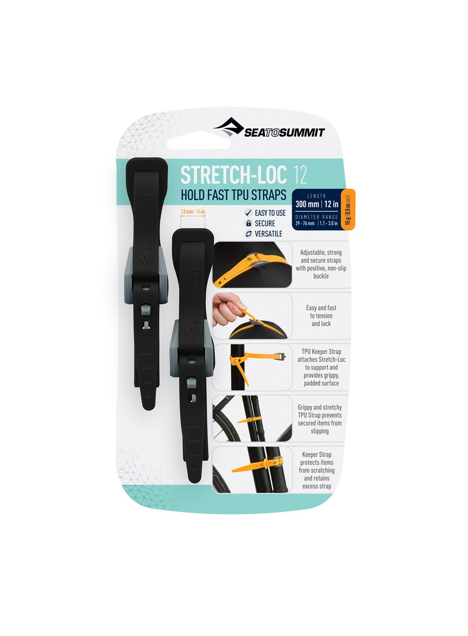 Vezice Sea To Summit Stretch-Loc 12 - 12 mm x 300 mm 2 Pack - black