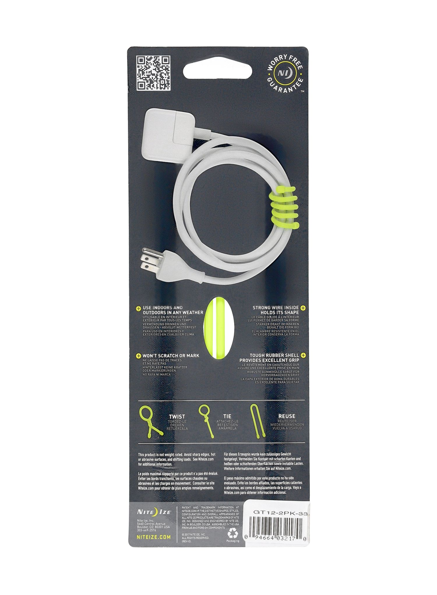 Vezice Nite Ize Gear Tie 12 - neon yellow