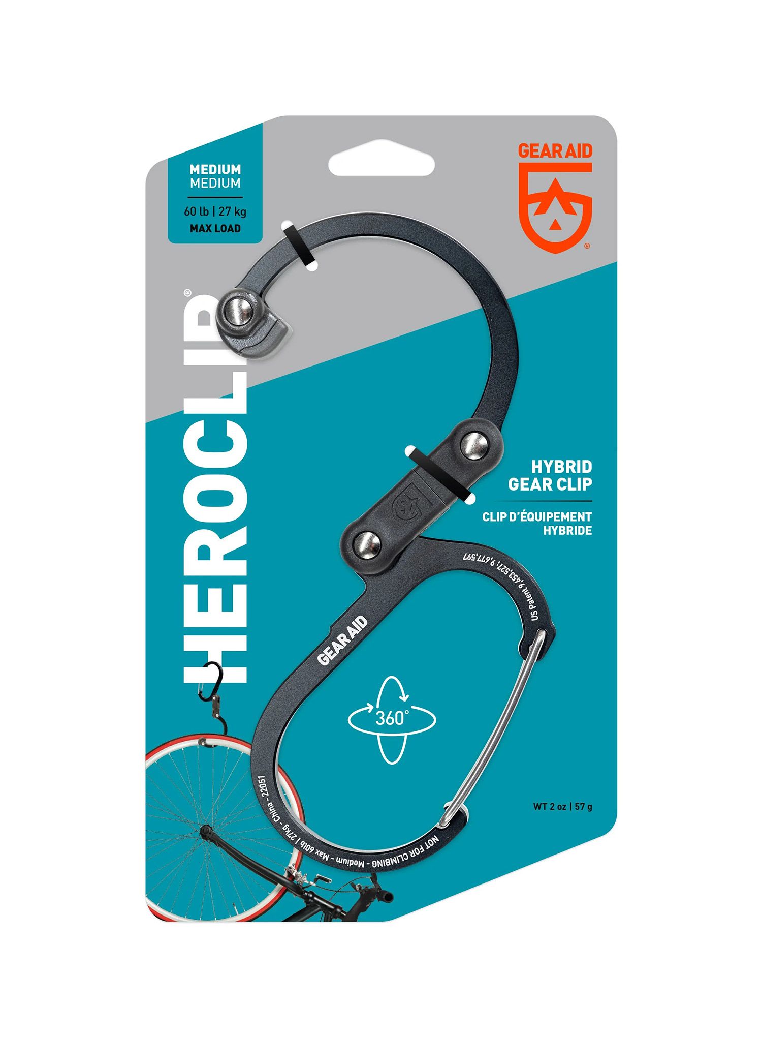 Nosilec Gear Aid Heroclip Medium - stealth black