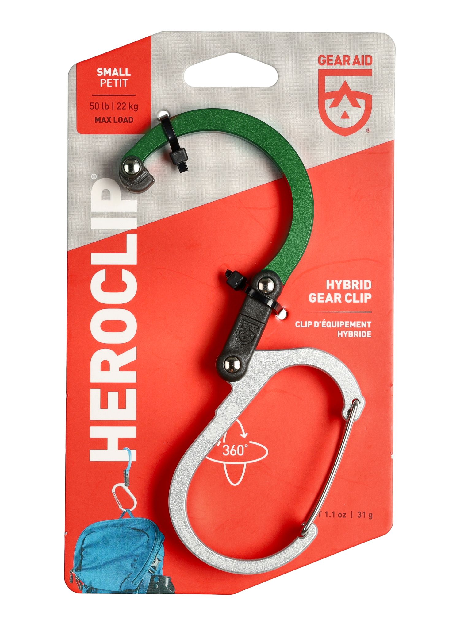 Nosilec Gear Aid Heroclip Small - forest green