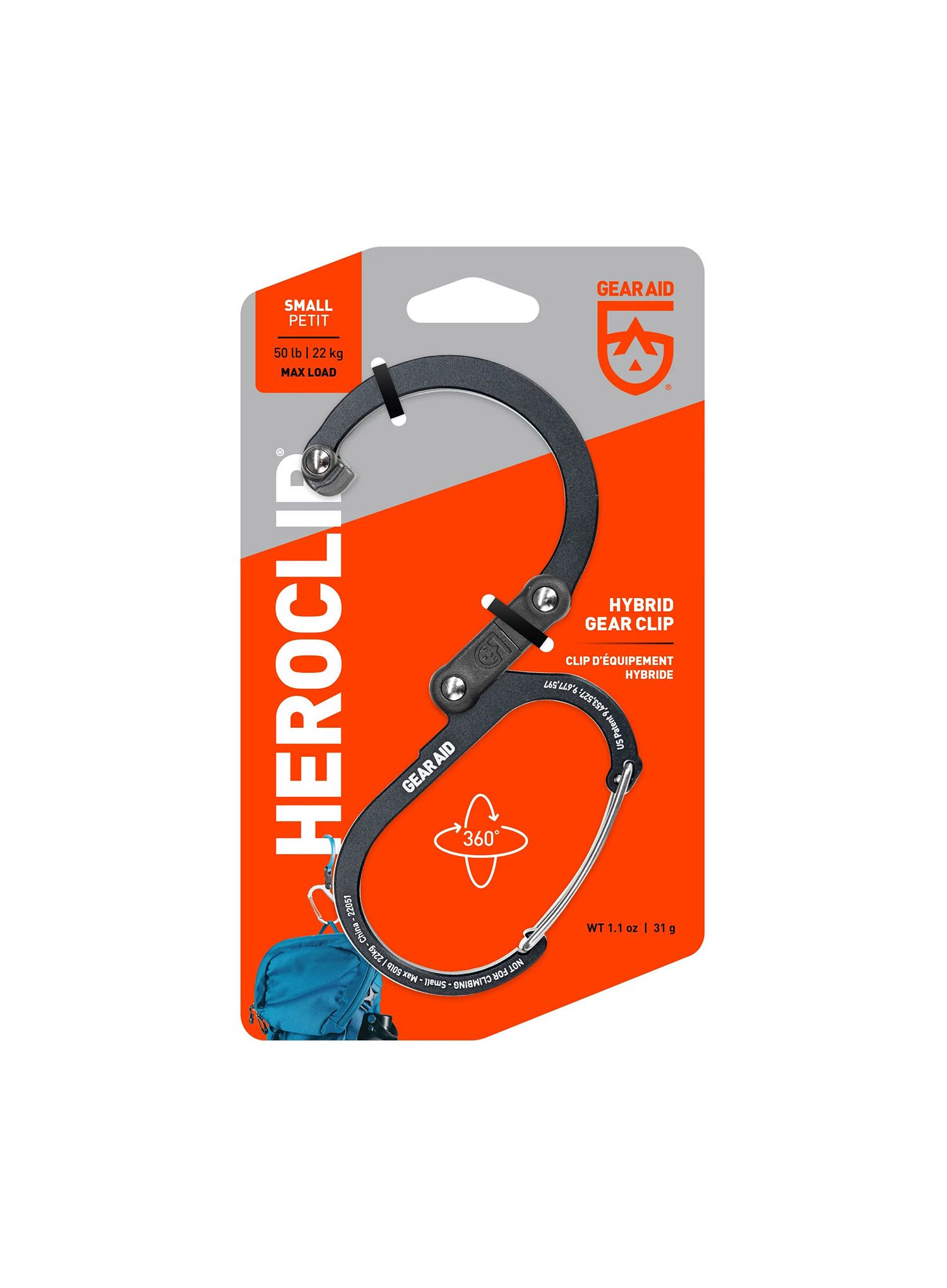 Nosilec Gear Aid Heroclip Small - stealth black