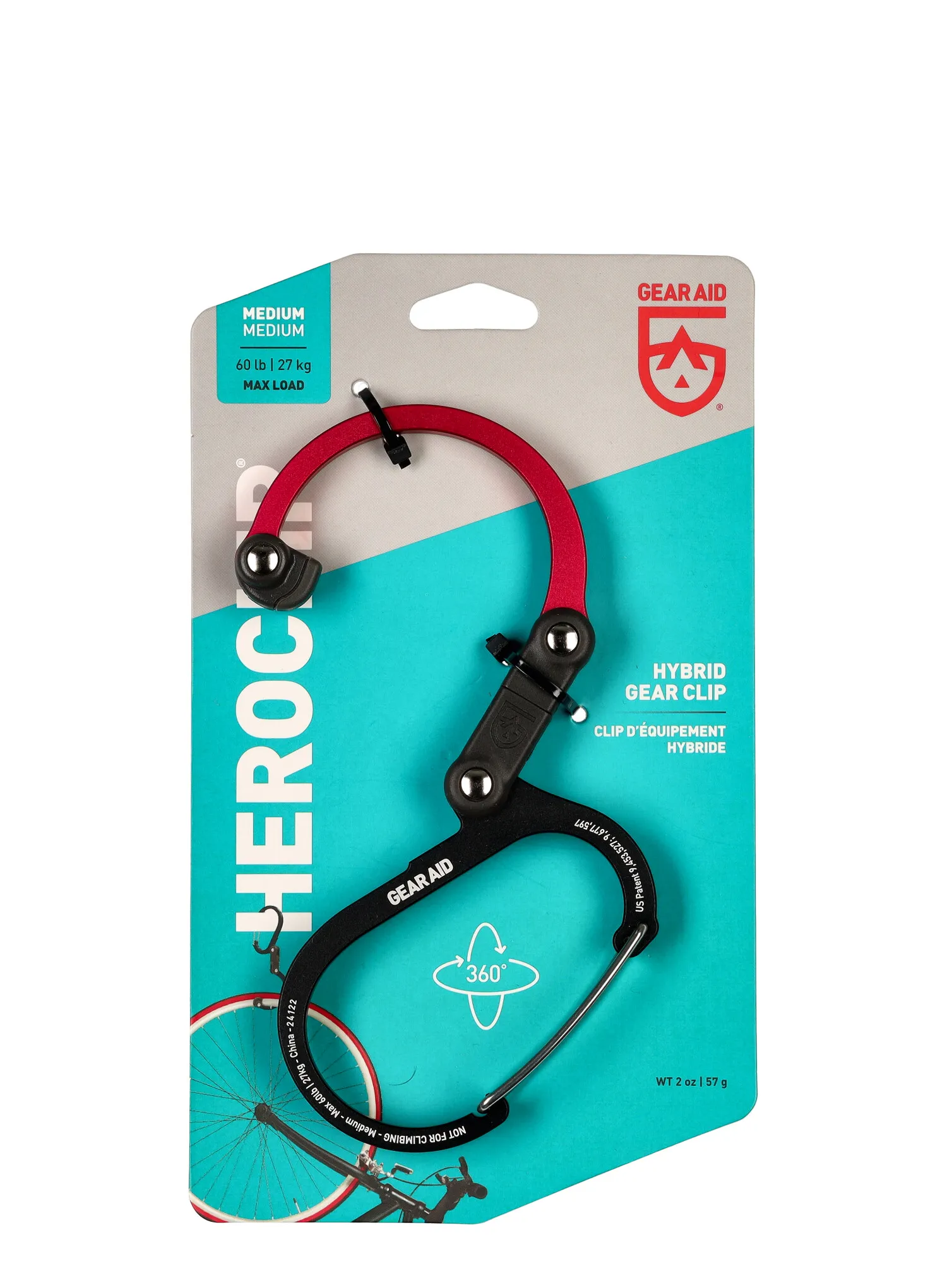 Nosilec GearAid Heroclip Medium - black/red