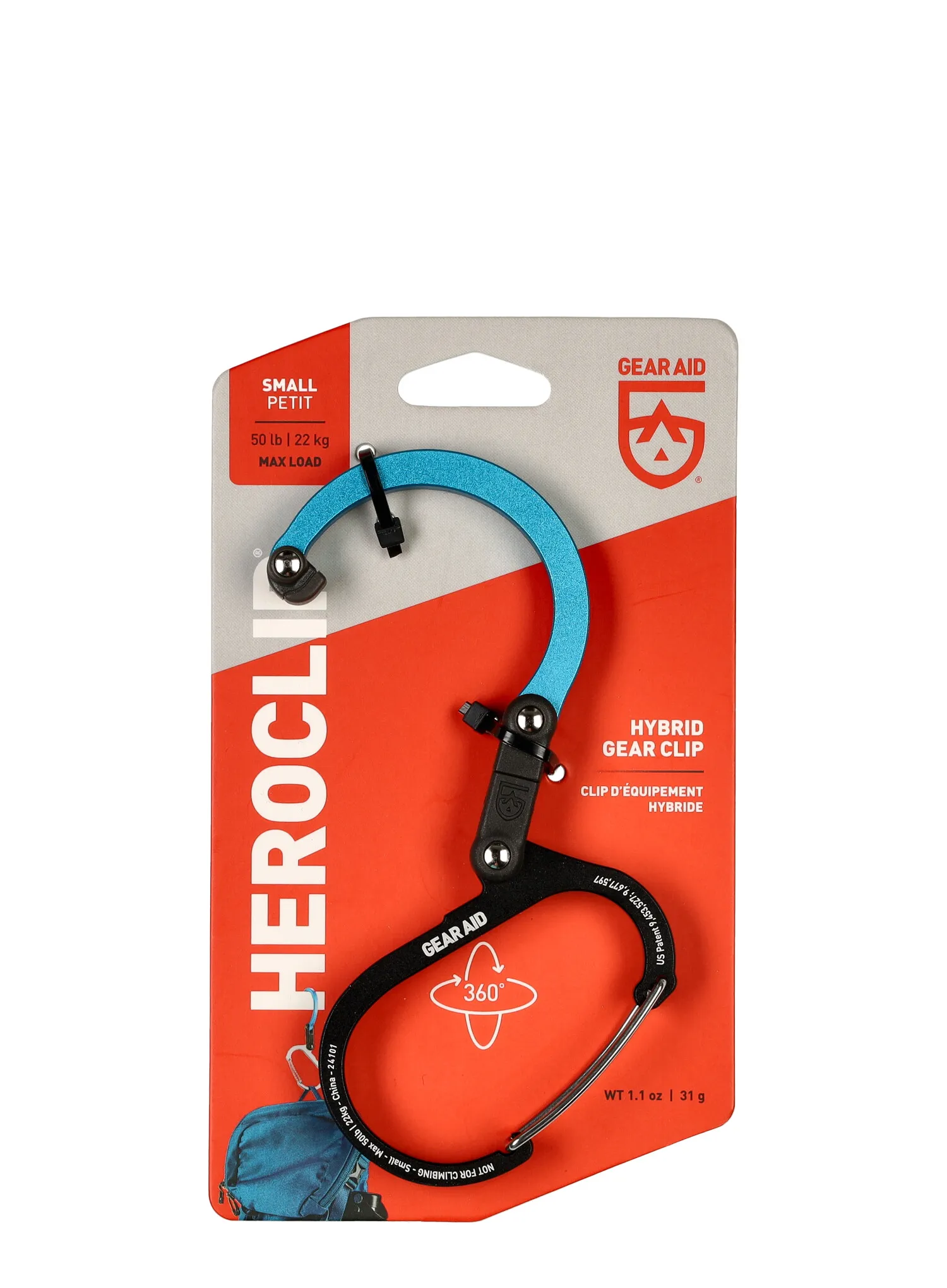 Nosilec GearAid Heroclip Small  - black/blue