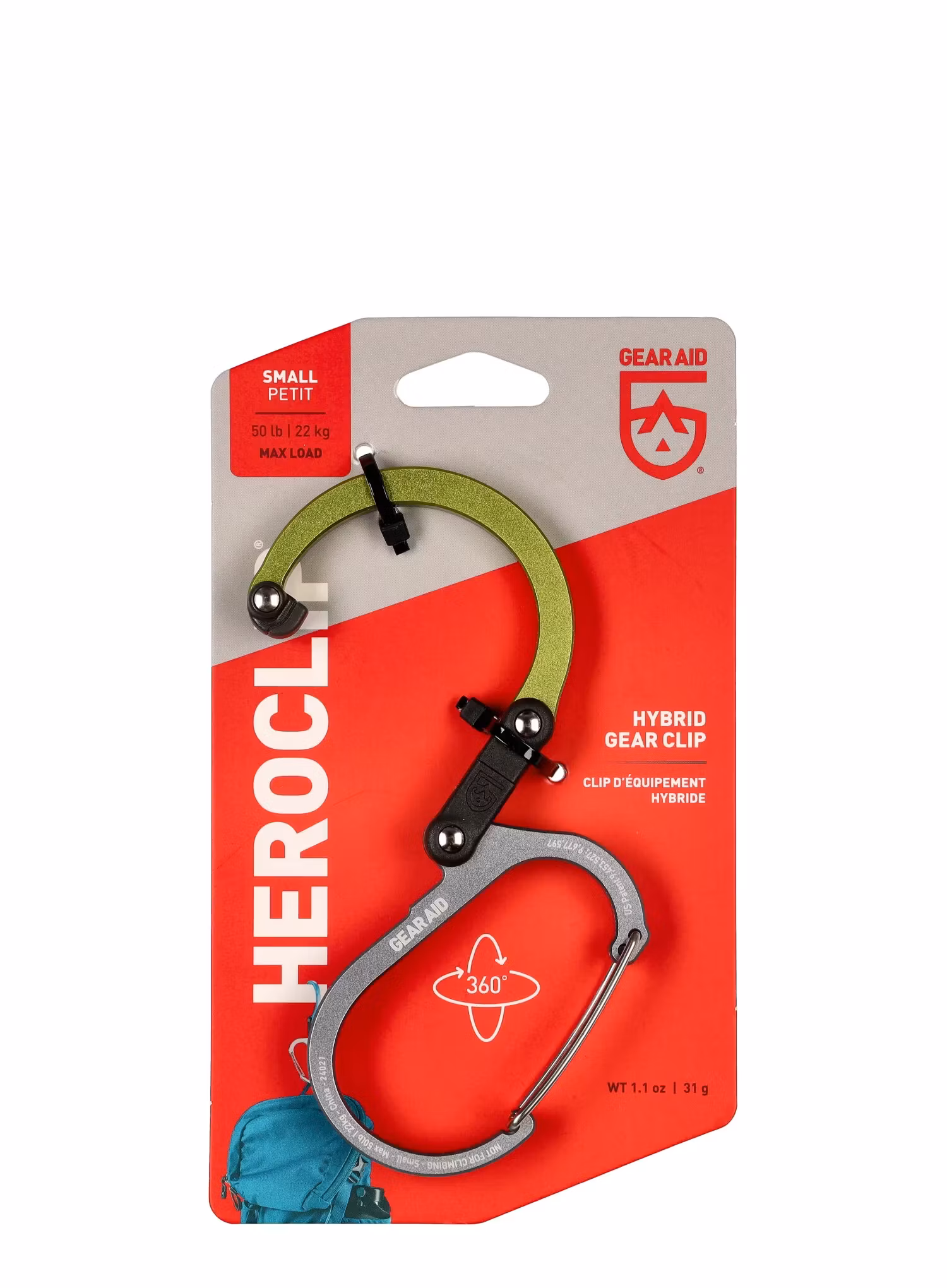 Nosilec GearAid Heroclip Small  - nav green