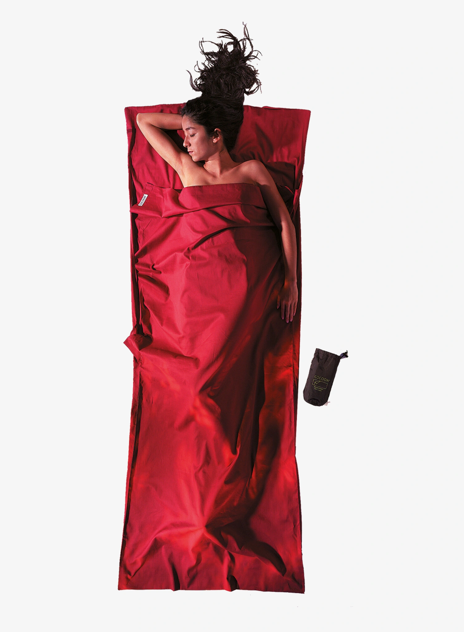 Vložek za spalno vrečo Cocoon TravelSheet - Cotton - monks red
