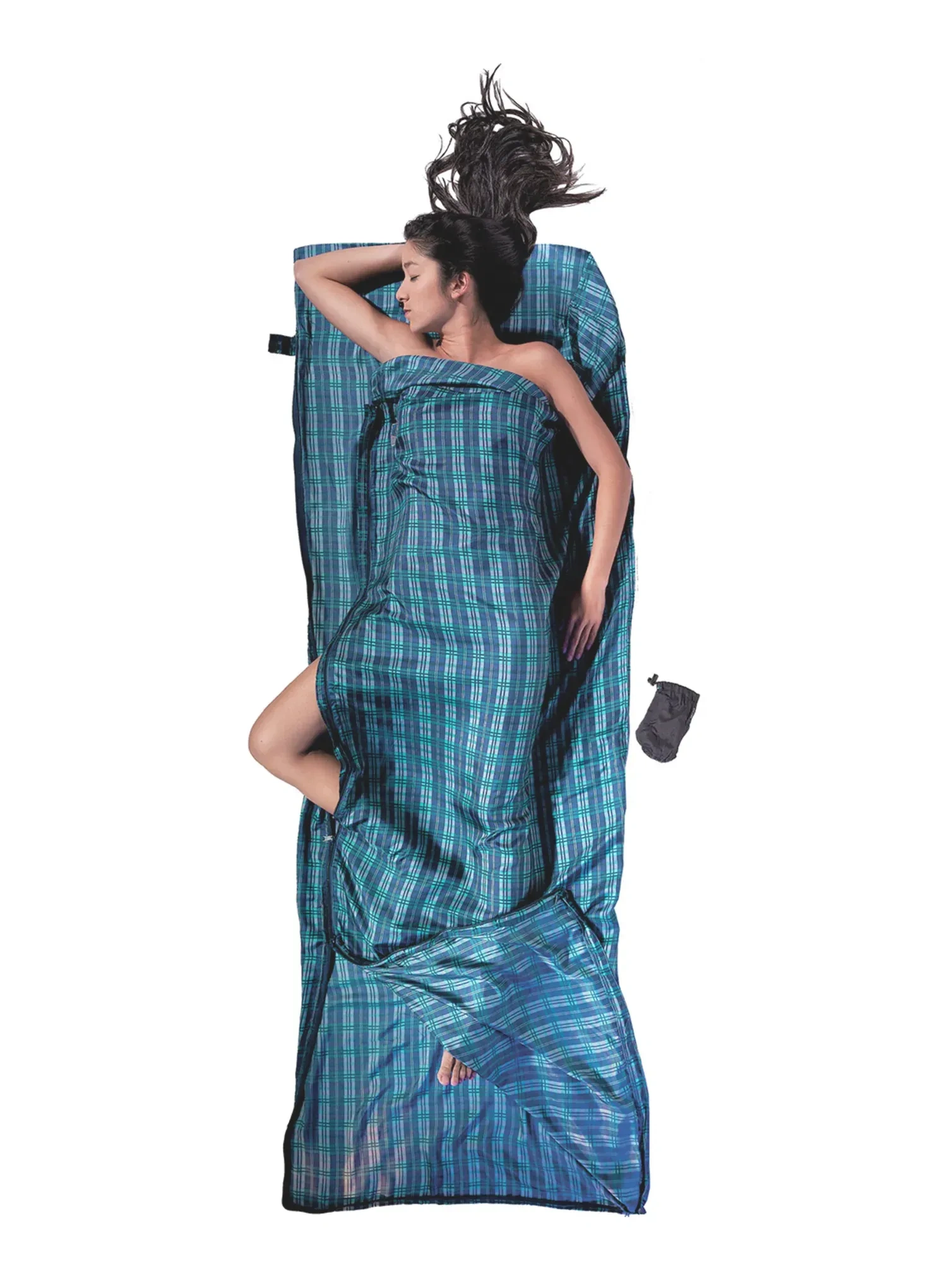 Vložek za spalno vrečo Cocoon TravelSheet Coupler - Silk - checked silk