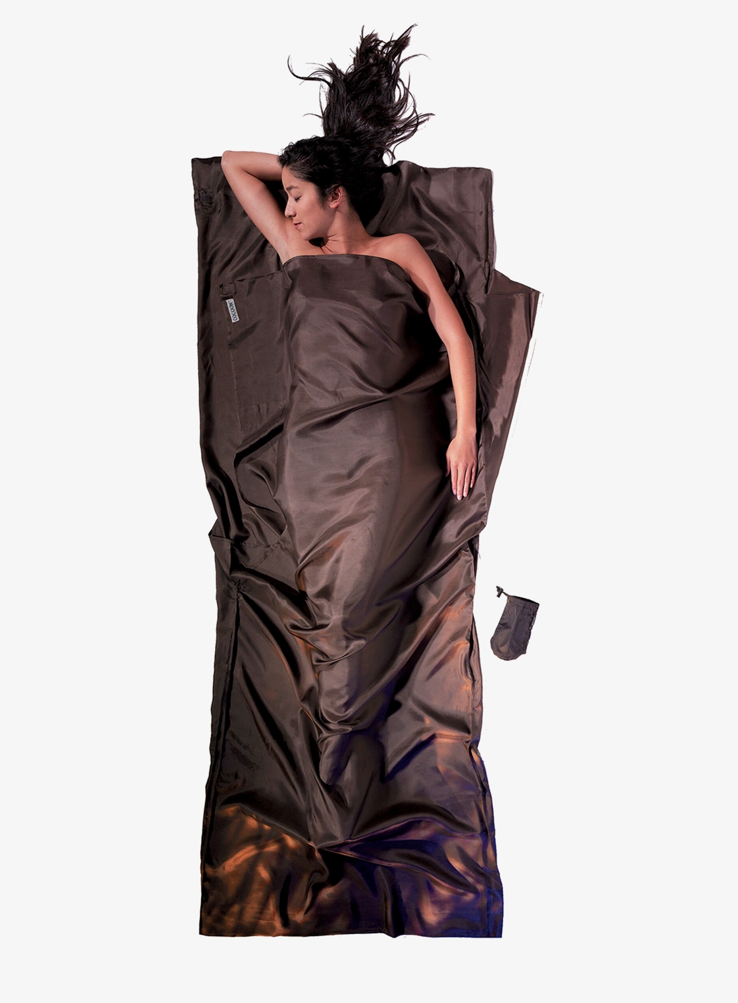 Vložek za spalno vrečo Cocoon TravelSheet - Silk - muddy elephant