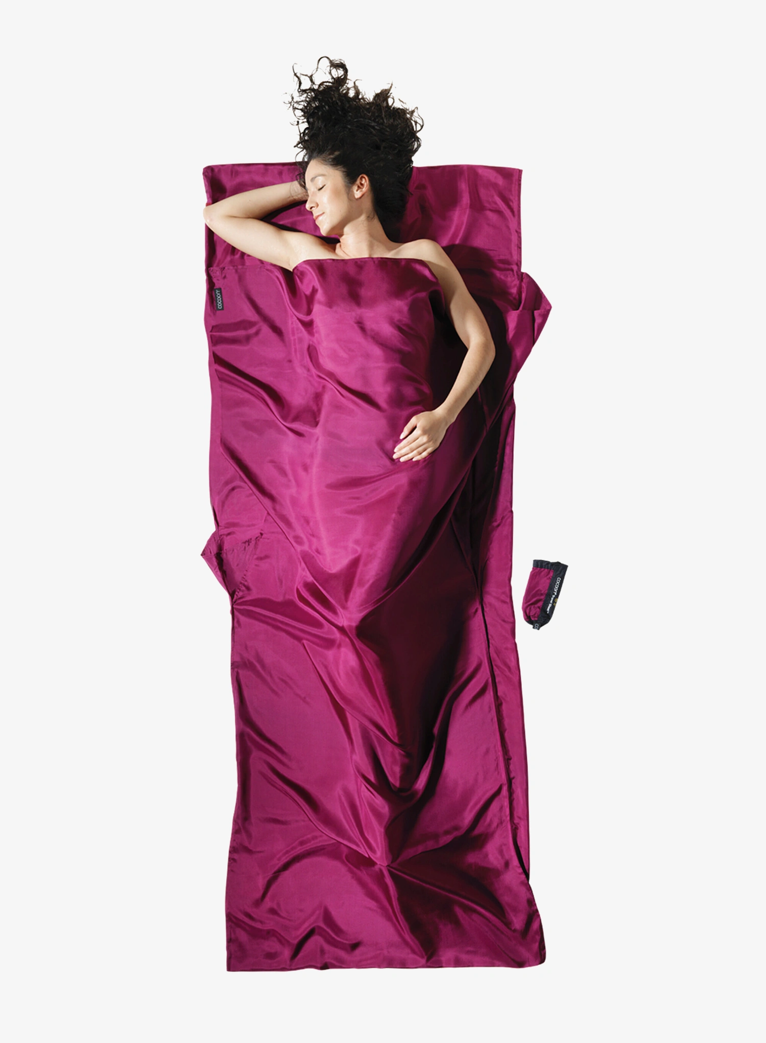 Vložek za spalno vrečo Cocoon TravelSheet - Silk - mulberry red