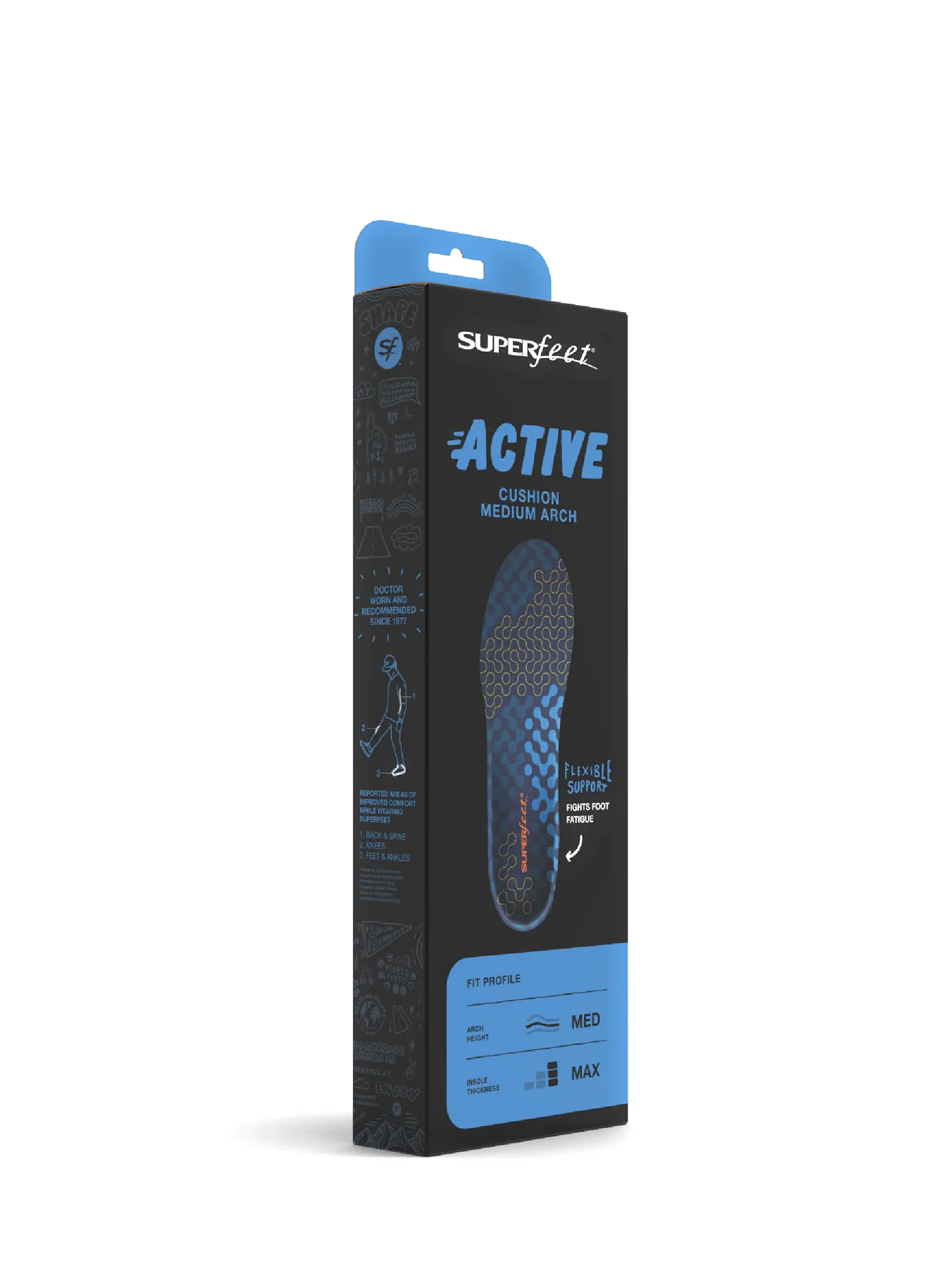 Vložki za čevlje Superfeet Active Cushion Medium Arch - blue