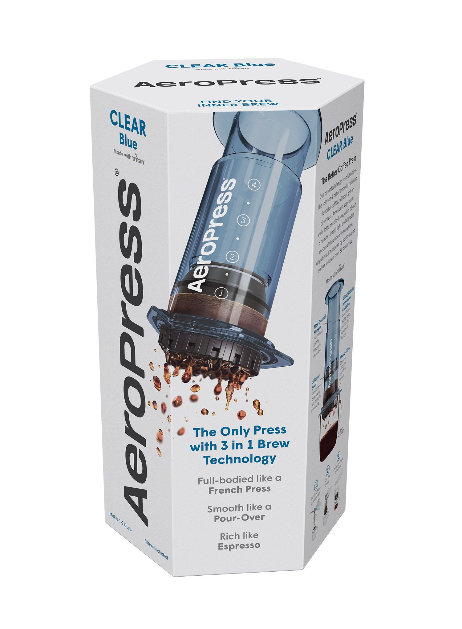 Kavni aparat AeroPress Clear - blue