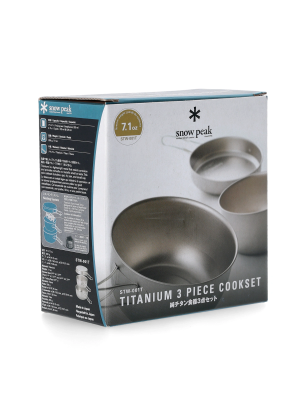 Komplet loncev Snow Peak 3 Piece Titanium Cookset