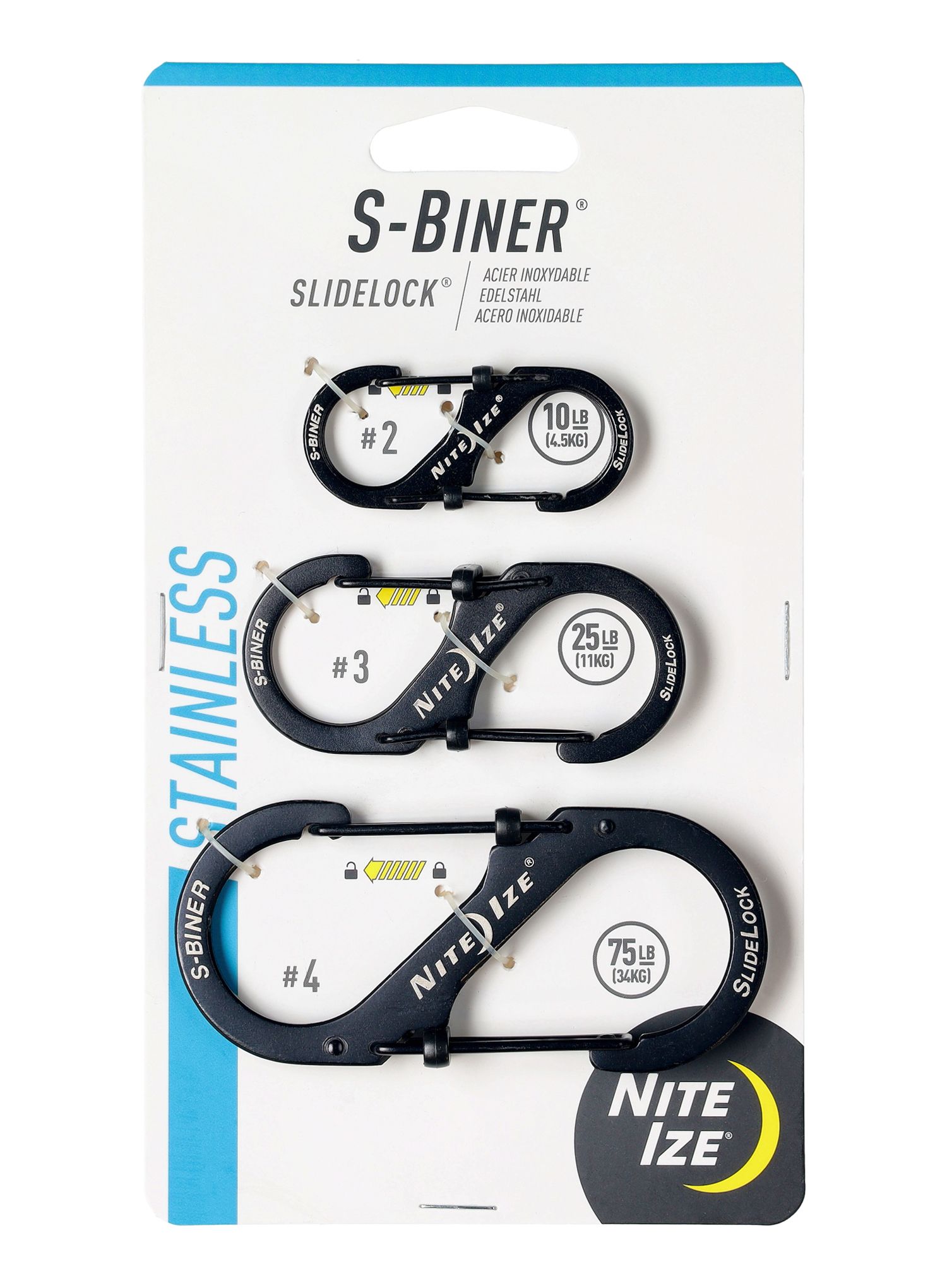 Vponka Nite Ize S-Biner SlideLock Set 2, 3, 4 - black