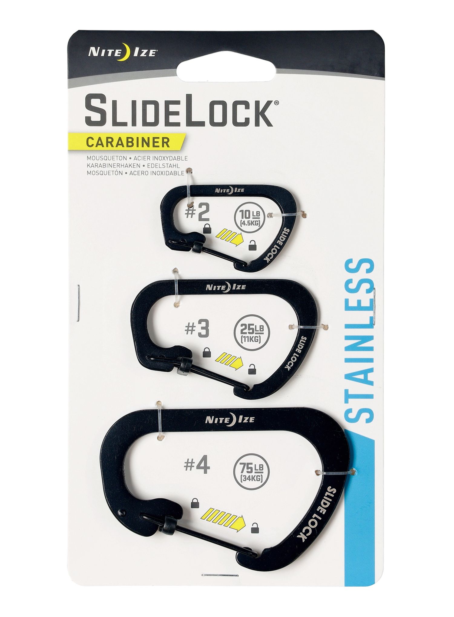 Vponka Nite Ize SlideLock Carabiner 2, 3, 4 - black