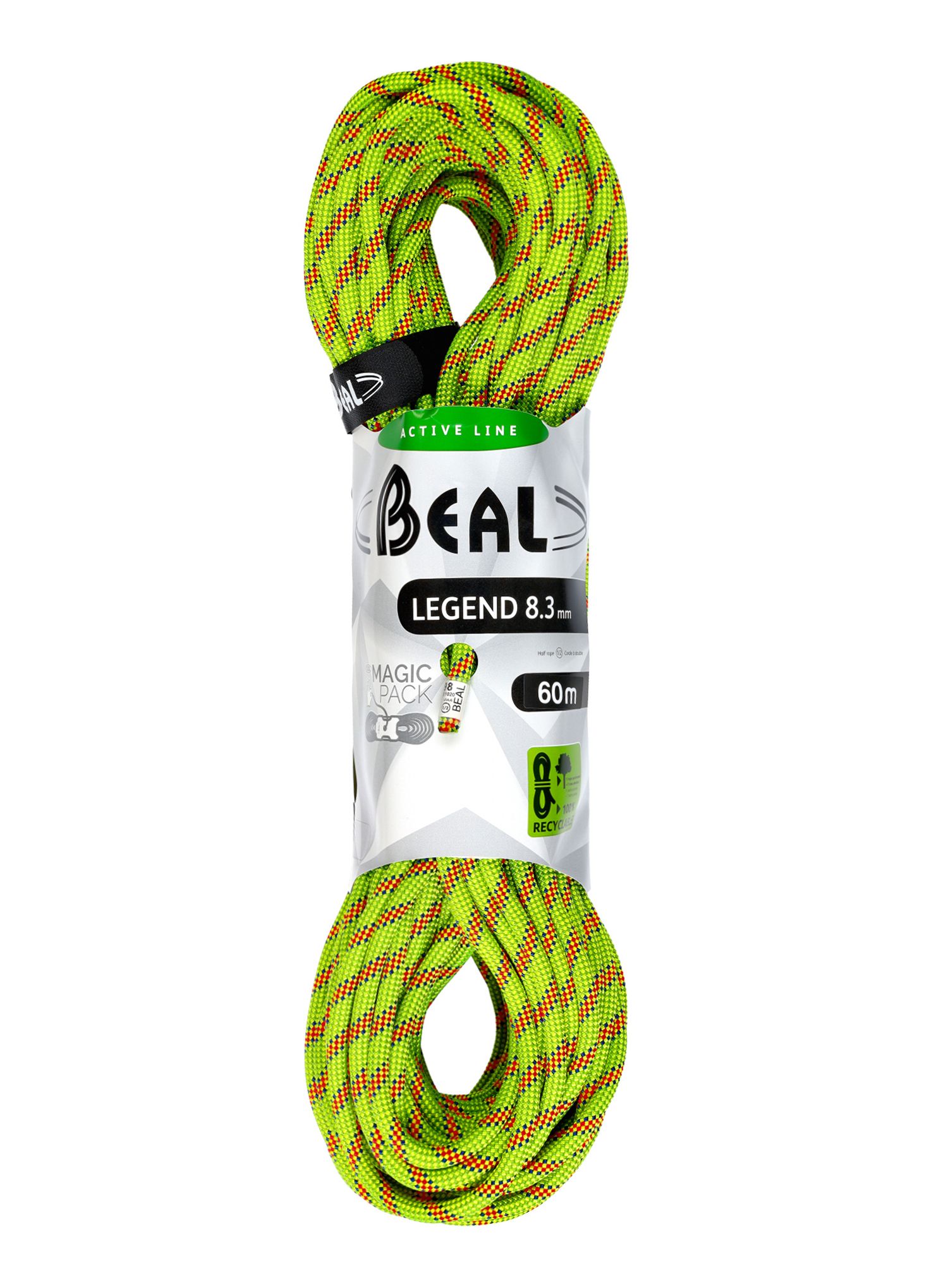 Polovična vrv Beal Legend 8,3 mm 60m x 2 - green/pink